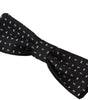 Dolce & Gabbana Black Silk Patterned Neck Papillon Accessory Bow Tie