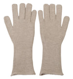 Gants élégants Dolce &amp; Gabbana en mélange de cachemire et de soie ivoire