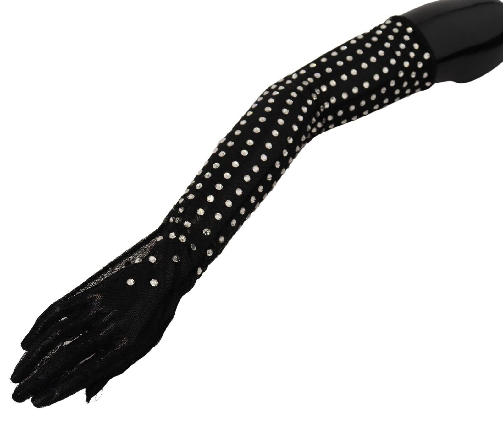 Gants noirs élégants Dolce &amp; Gabbana jusqu'aux coudes
