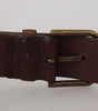 Dolce & Gabbana Brown Leather Gold Metal Buckle Carabiner Belt