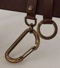 Dolce & Gabbana Brown Leather Gold Metal Buckle Carabiner Belt