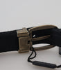 Dolce & Gabbana Black Velvet Leather Antique Metal Buckle