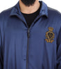Dolce & Gabbana Blue Heraldic Patch Full Zip KHALED Jacket