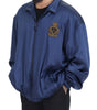 Dolce & Gabbana Blue Heraldic Patch Full Zip KHALED Jacket