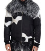 Dolce & Gabbana Black White Fur Shearling Full Zip Jacket