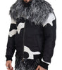 Dolce & Gabbana Black White Fur Shearling Full Zip Jacket