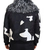 Dolce & Gabbana Black White Fur Shearling Full Zip Jacket