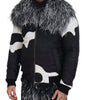 Dolce & Gabbana Black White Fur Shearling Full Zip Jacket