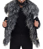 Dolce & Gabbana Black White Fur Shearling Full Zip Jacket