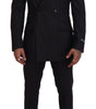 Costume élégant en laine vierge à rayures noires Dolce & Gabbana
