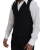 Dolce & Gabbana Black Virgin Wool Waistcoat Formal Dress Vest