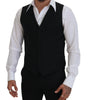 Dolce & Gabbana Black Virgin Wool Waistcoat Formal Dress Vest