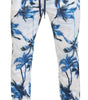 Dolce & Gabbana White Palm Tree Print Men Trouser Pants