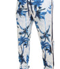 Dolce & Gabbana White Palm Tree Print Men Trouser Pants