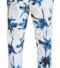 Dolce & Gabbana White Palm Tree Print Men Trouser Pants