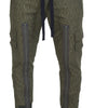Dolce & Gabbana Green Striped Cargo Zipper Leg Men Trouser Pants