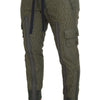 Dolce & Gabbana Green Striped Cargo Zipper Leg Men Trouser Pants