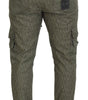 Dolce & Gabbana Green Striped Cargo Zipper Leg Men Trouser Pants