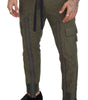 Dolce & Gabbana Green Striped Cargo Zipper Leg Men Trouser Pants