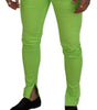 Dolce & Gabbana Light Green Cotton Skinny Men Trousers Pants