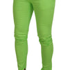 Dolce & Gabbana Light Green Cotton Skinny Men Trousers Pants
