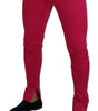 Dolce & Gabbana Pink Zipper Buckle Waist Trousers Pants
