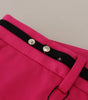 Dolce & Gabbana Pink Zipper Buckle Waist Trousers Pants
