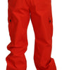 Dolce & Gabbana Red Cargo Men Trousers Cotton Pants