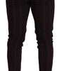 Dolce & Gabbana Brown Striped Men Trousers Cotton Pants
