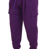Dolce & Gabbana Purple Cotton Cargo Sweatpants Jogging Pants
