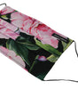 Dolce & Gabbana Black Floral Pleated Elastic Ear Strap Face Mask