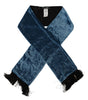Dolce & Gabbana Blue Velvet Solid Neck Warmer Men's Shawl Scarf