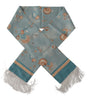 Dolce & Gabbana Blue Silk Shiny Shell-Print Neck Wrap Fringed Scarf