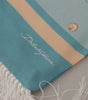 Dolce & Gabbana Blue Silk Shiny Shell-Print Neck Wrap Fringed Scarf