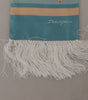 Dolce & Gabbana Blue Silk Shiny Shell-Print Neck Wrap Fringed Scarf