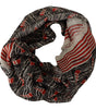 Dolce & Gabbana Black Red Linen Sailboat Stripe Print Shawl Scarf