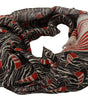 Dolce & Gabbana Black Red Linen Sailboat Stripe Print Shawl Scarf