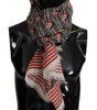 Dolce & Gabbana Black Red Linen Sailboat Stripe Print Shawl Scarf