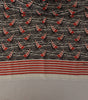 Dolce & Gabbana Black Red Linen Sailboat Stripe Print Shawl Scarf