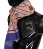 Dolce & Gabbana Blue Linen Seashell Pattern Mens Wrap Shawl Scarf