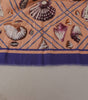 Dolce & Gabbana Blue Linen Seashell Pattern Mens Wrap Shawl Scarf
