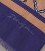 Dolce & Gabbana Blue Linen Seashell Pattern Mens Wrap Shawl Scarf