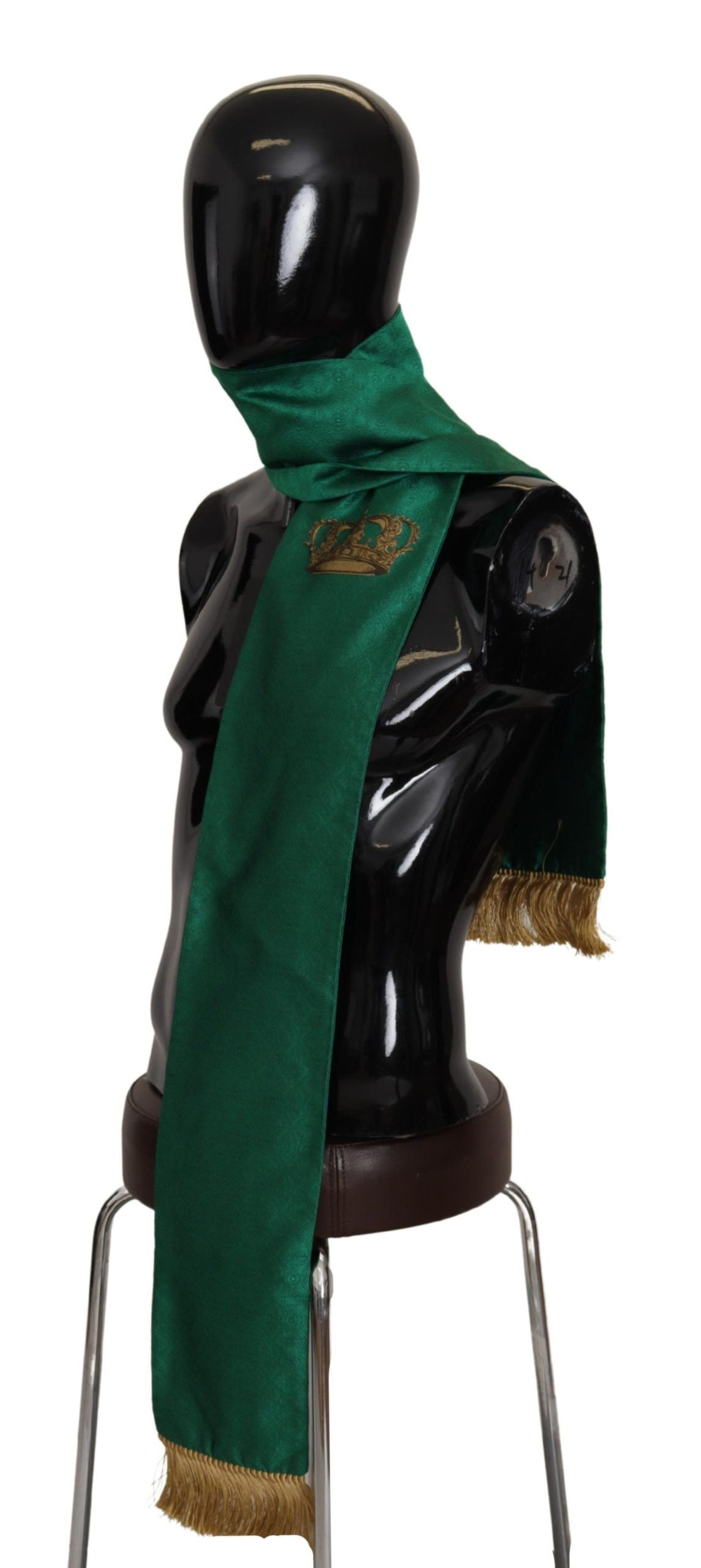 Écharpe élégante en soie mélangée verte Dolce &amp; Gabbana pour homme