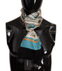 Dolce & Gabbana Multicolor Seashells DG Print Silk Shawl Fringe Scarf