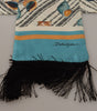 Dolce & Gabbana Multicolor Seashells DG Print Silk Shawl Fringe Scarf