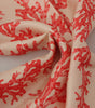 Dolce & Gabbana White Red Coral Print Shawl Wrap Fringe Scarf