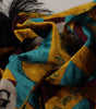 Dolce & Gabbana Multicolor DG Logo Print Shawl Wrap Fringe Scarf