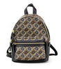 Marc Jacobs Signet Mini Black Logo Printed Leather Shoulder Backpack Bookbag