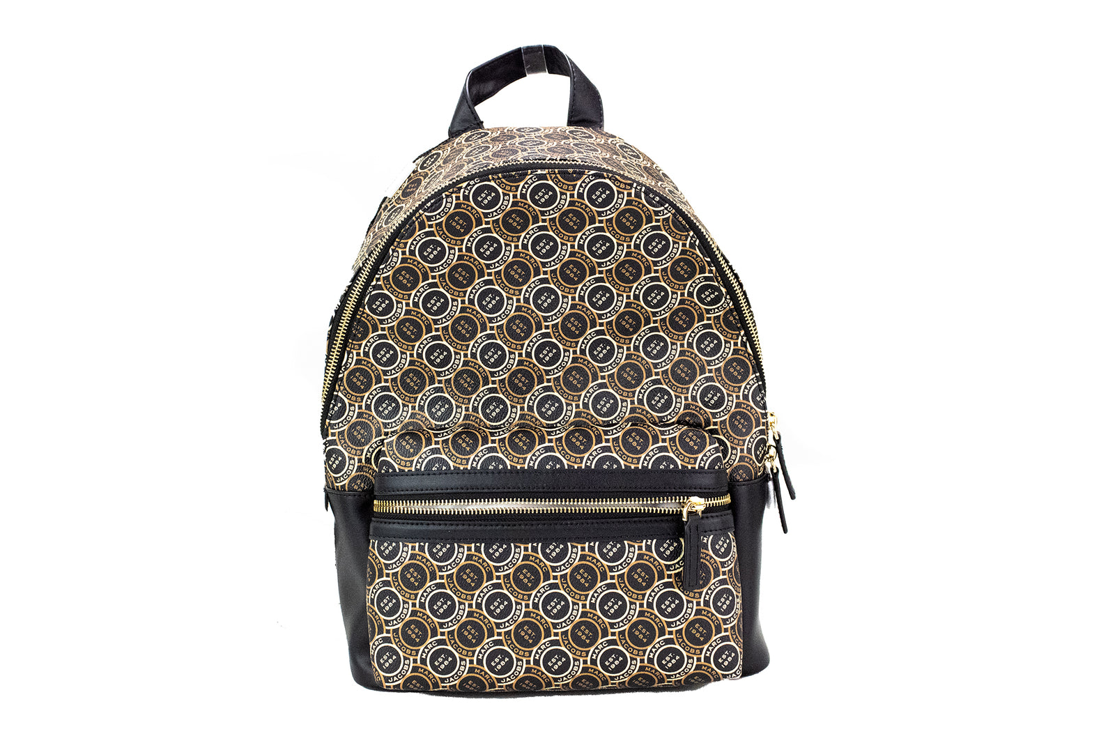Sac à dos à bandoulière en cuir imprimé logo noir Marc Jacobs Signet Medium
