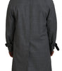 Dolce & Gabbana Gray Wool Plaid Long Trench Coat Jacket Trench Coat Jacket